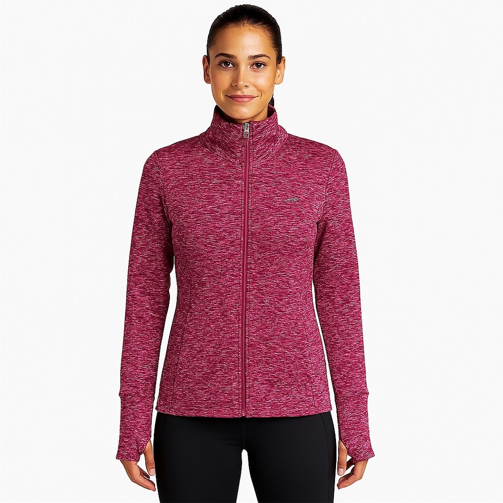 Columbia Full Zip Marled Pink Knit Athletic Zip Up Jacket Women’s Size Medium